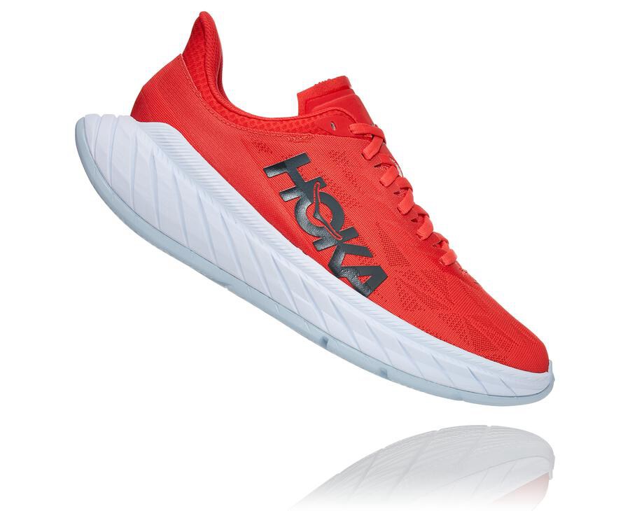 Hoka One One Carbon X 2 Löparskor Herr - Röda/Vita - FXULM-7420